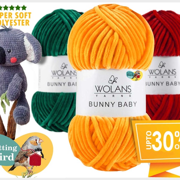 Fil chenille, velours, 100 g Baby Premium Series Wolans Bunny Baby Gris, noir, marron Best Amigurumi 3,52 oz 120 m 131 yards