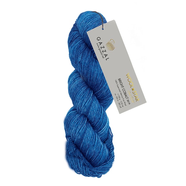 Gazzal Wool Star Yarn 100% Super Wash Washes Merino Sock Hand Painted Dyed Knitting Yarn 100g 3.52oz 350m 382 yards
