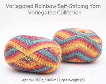 Ombre Acrylic Yarn | 300g Gradient Skein for Knitting, Crochet