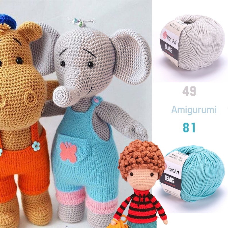 Yarnart Jeans Best Amigurumi Fine Sport Crochet Knitting 50g Etsy