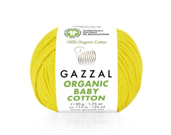 Gazzal Organic Baby Cotton Yarn 50g 115m