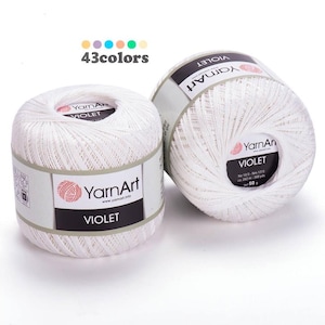 Yarn Art Violet Thread Mercerized Lace Yarn Cotton Hand Knitting Embroidery 50g 282m
