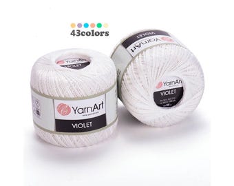 Yarn Art Violet Thread Mercerized Lace Yarn Cotton Hand Knitting Embroidery 50g 282m