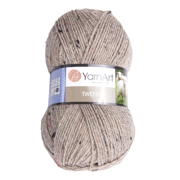 Tweed Yarn Art Speckled Donegal Amigurumi, Blanket, Soft Natural Yarn Wool 100g 300m