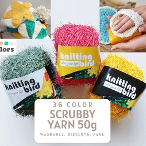 Scrubby Dishcloth Yarn Tough 50g Eyelash, Bath Blanket, Rug, Face Wash Polyester Destash Worsted Kitchen Knitting Crochet