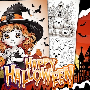 PRINTABLE Halloween Halloween Coloring Pages, Kids Halloween Coloring Sheets