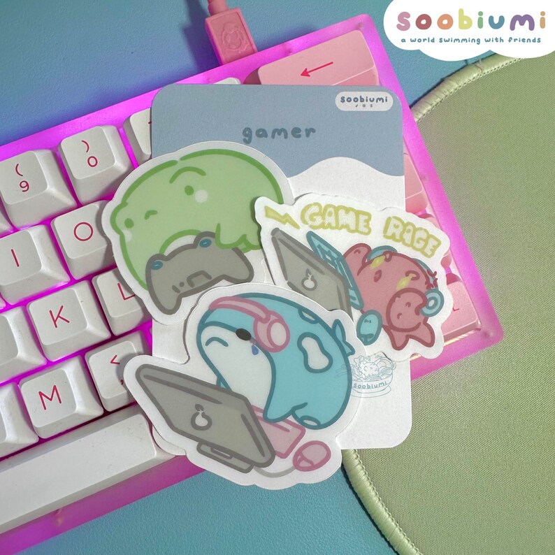 Keyboard Stickers Gamer Gamer Sticker Pack | Cute Kawaii Sticker - Etsy