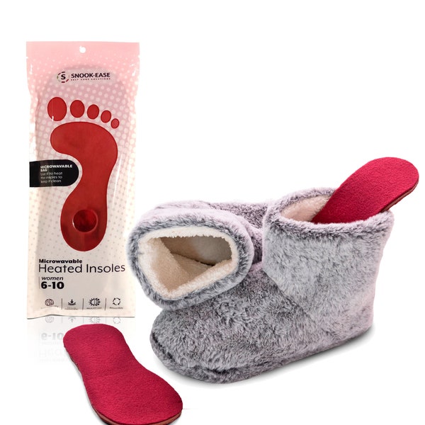 Chaussons chauffants Chauffe-pieds pour femmes et hommes avec semelles intérieures chauffantes - Chaussons chauds Chaussons d'hiver lavables au micro-ondes chauffants