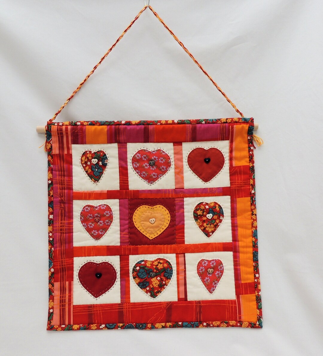 Hearts Mini Quilt Wall Hanging Etsy