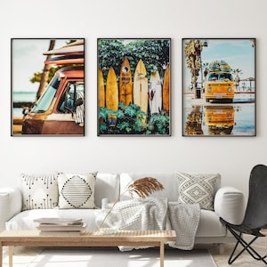 California Beach Print Set: Surf Van, Palm Trees (Digital Download)