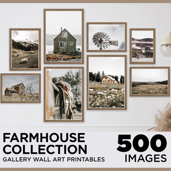 500 Pieces Farmhouse Wall Art Prints, Rustic Wall Art Prints, Farmhouse Decor, Countryside Wall Decor, Farmhouse Poster