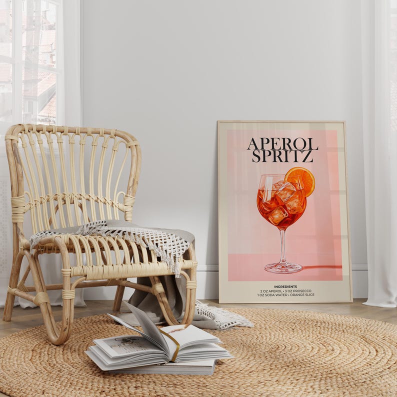 Stylish Aperol Spritz artwork, a must-have for cocktail enthusiasts.