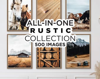 Rustic Farmhouse Wall Art: Horse & Highland Cow Prints (Digital Download)