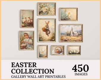 Vintage Easter Bunny Prints: Spring Wall Art (Digital Download)