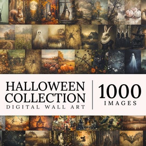 1000 Teile Halloween-Kollektion, Halloween Wandkunst, Dark Academia Dekor, Halloween Drucke, Cottagecore Dekor, Geistermalerei, Herbst Dekor