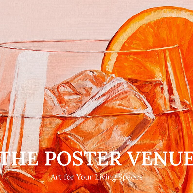 Minimalist cocktail wall art featuring the famous Aperol Spritz recipe.