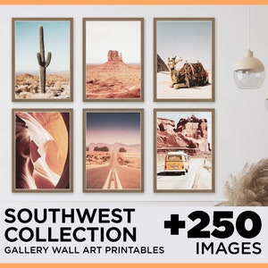 250+ Pieces Southwestern Wall Art Decor Print Set, Desert Gallery Print, Boho Arizona Desert, Bohemian Desert Cactus,Southwestern Wall Decor