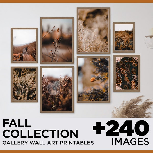 240+ Teile Herbst Kunstdrucke, Thanksgiving Wanddeko, Kürbis Drucke, Halloween Drucke, Herbst Wildblumen druckbar, digitaler Download