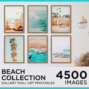 Set of 4500 Beach Wall Art Prints, California Prints, Surf Prints, Coastal Photography, Beach Printable Wall Art, Ocean Print, Summer Art