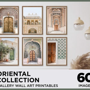 Oriental Door Photography Wall Art Set: Moroccan Boho Decor (Digital Download)