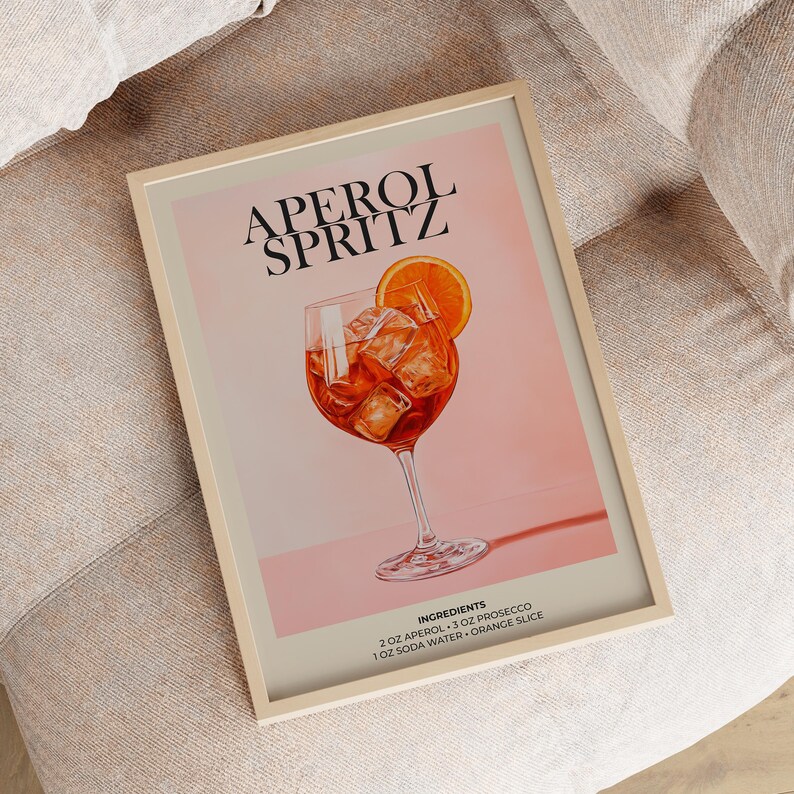 High-quality digital Aperol Spritz poster for instant download and printing.