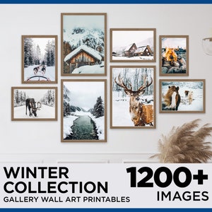 1200+ Pieces Winter Wall Art Set, Christmas Prints, Reindeer Prints, Rustic Holiday Prints, Printable Photography, Christmas Prints Download