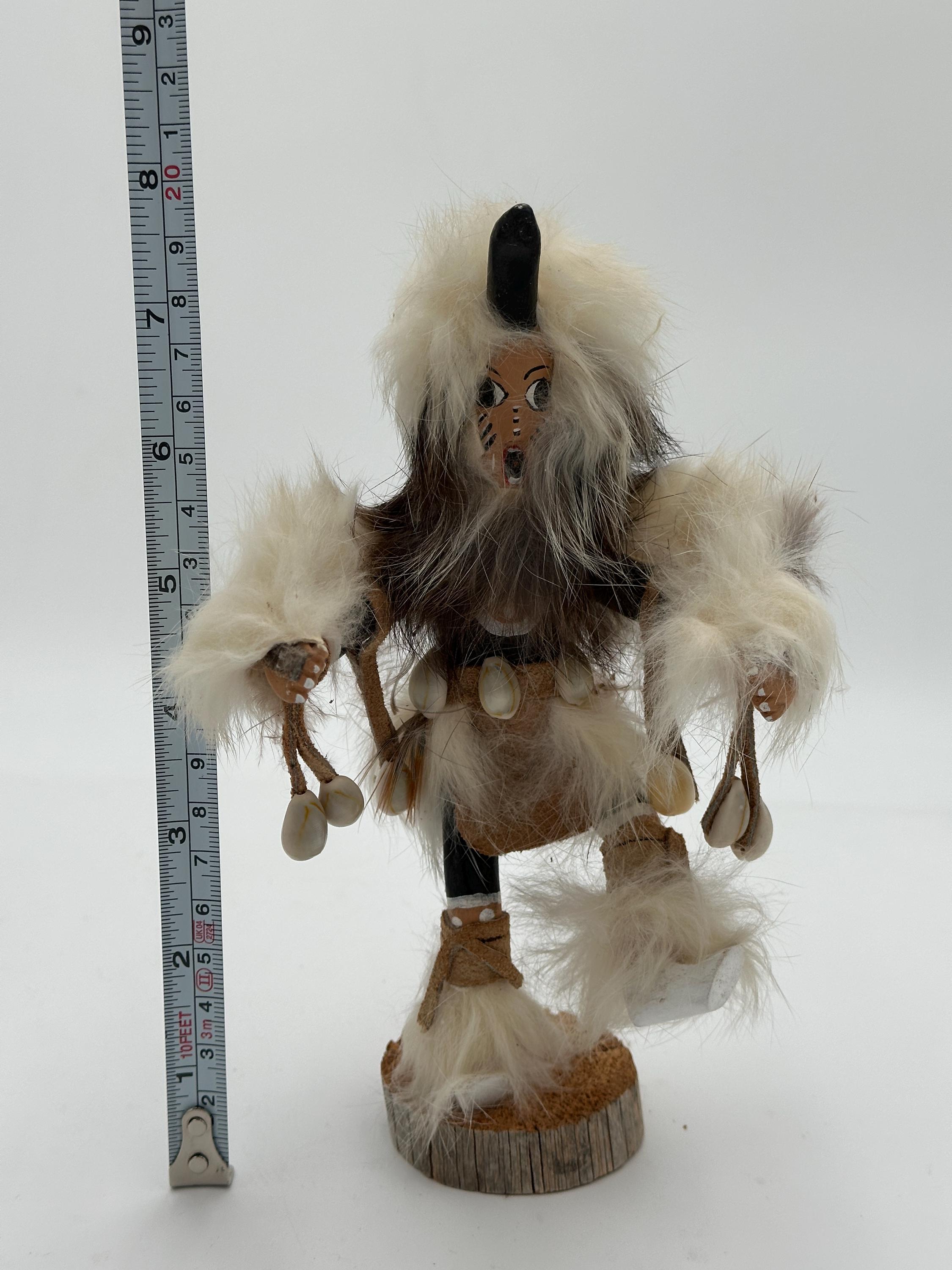 Vintage White Eagle Kachina Doll Dancer Native American 7.5'' Wood Handmade