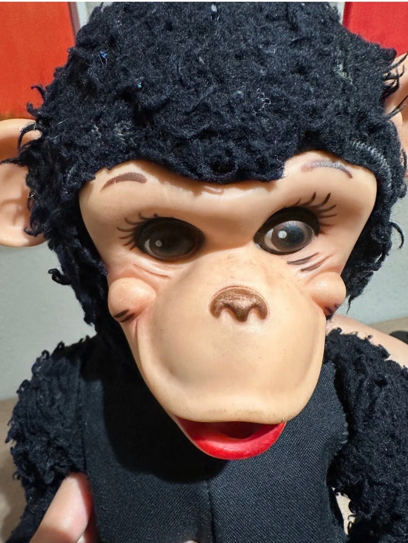 Vintage 50s Rushton Squeak Howdy Doody Monkey Zippy Rubber Face Stuffed