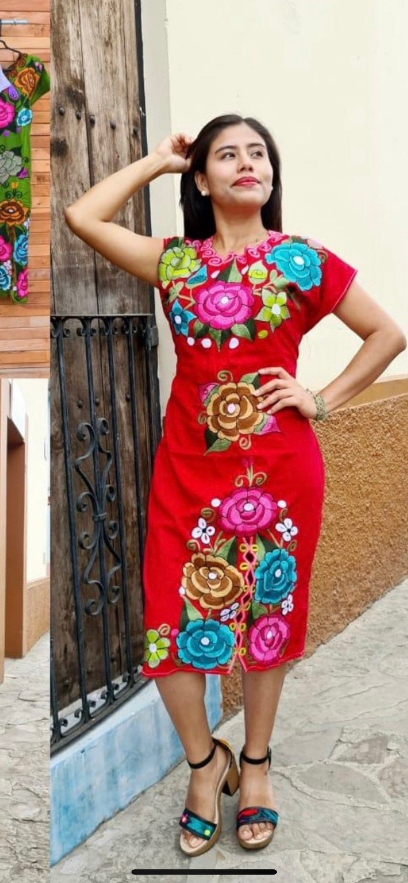 Beautiful Handmade Embroidered Dress Filled With Mexican Etsy