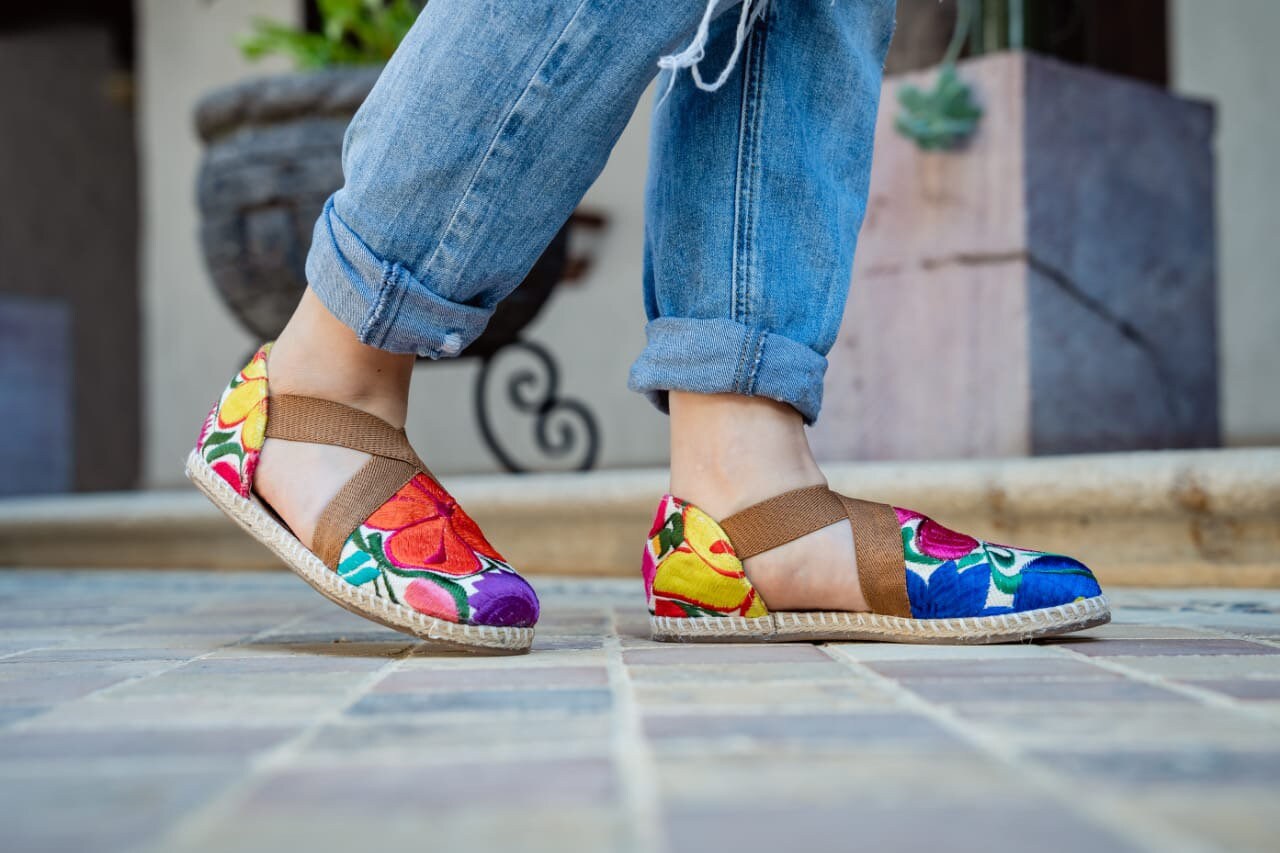 Beautiful Handmade Mexican Loom Espadrilles. Embroidered Etsy UK