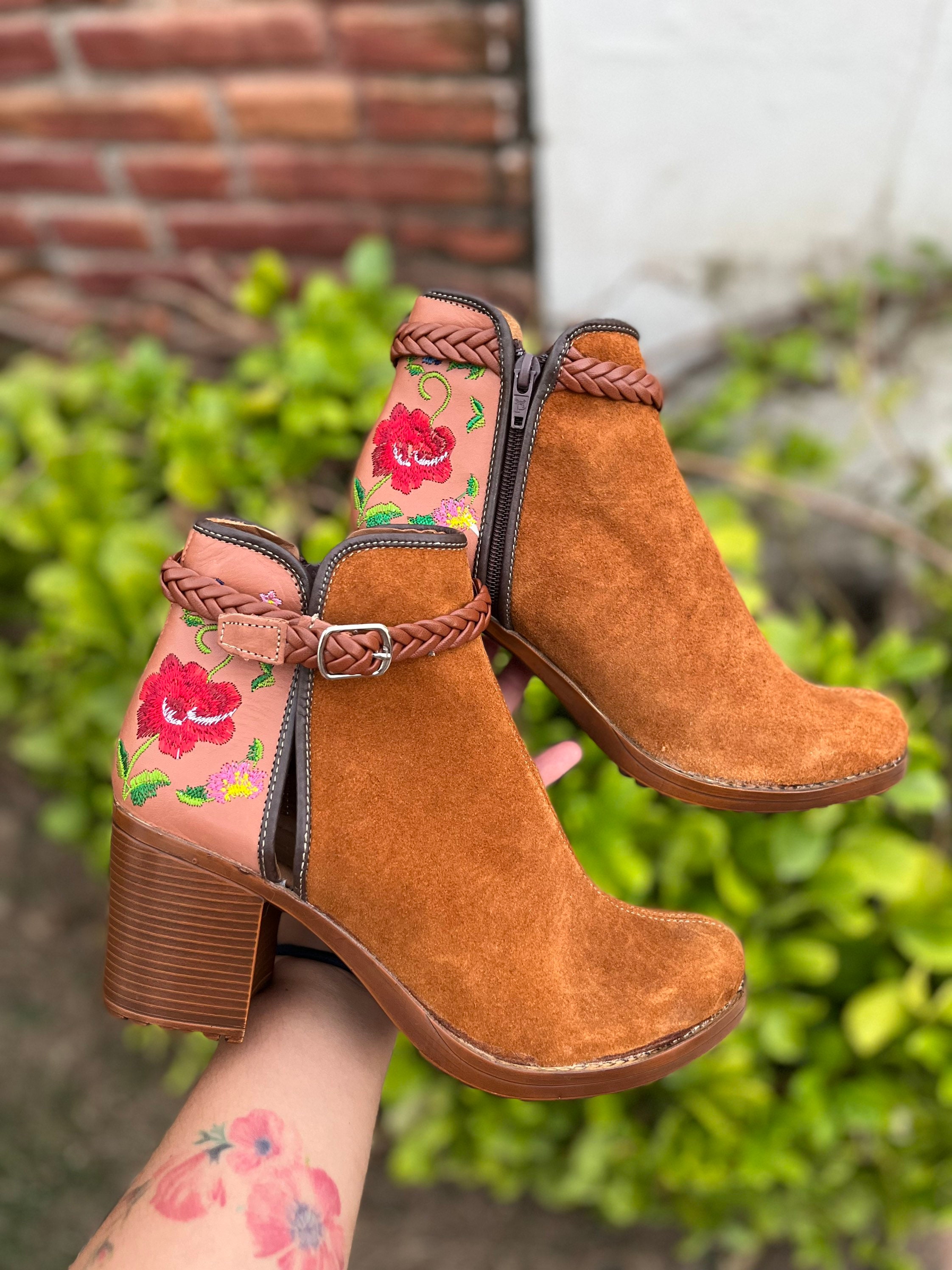 Embroidered floral deals booties