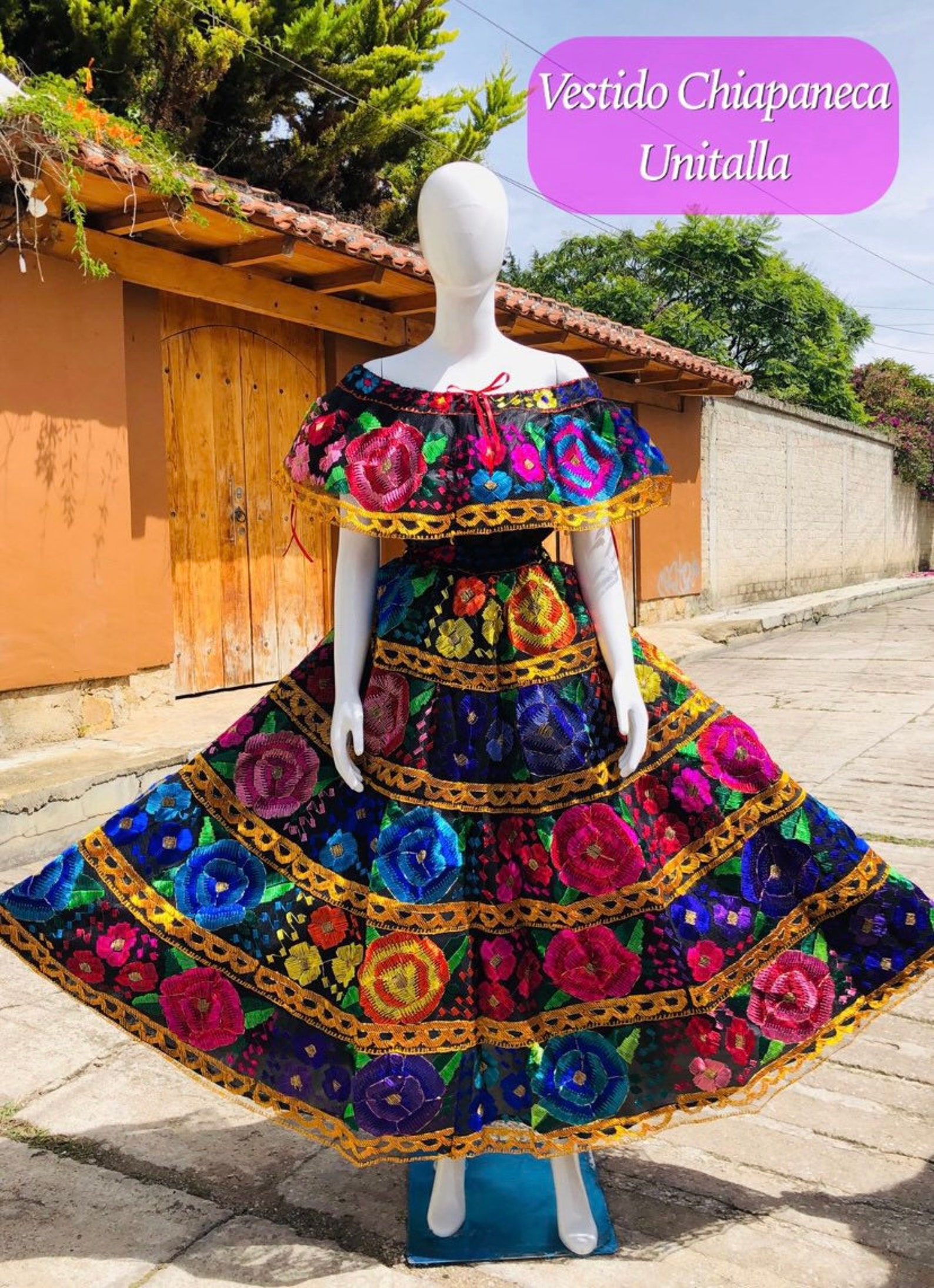 Chiapas Typical Costume. Traditional Dress for Chiapas Women. - Etsy