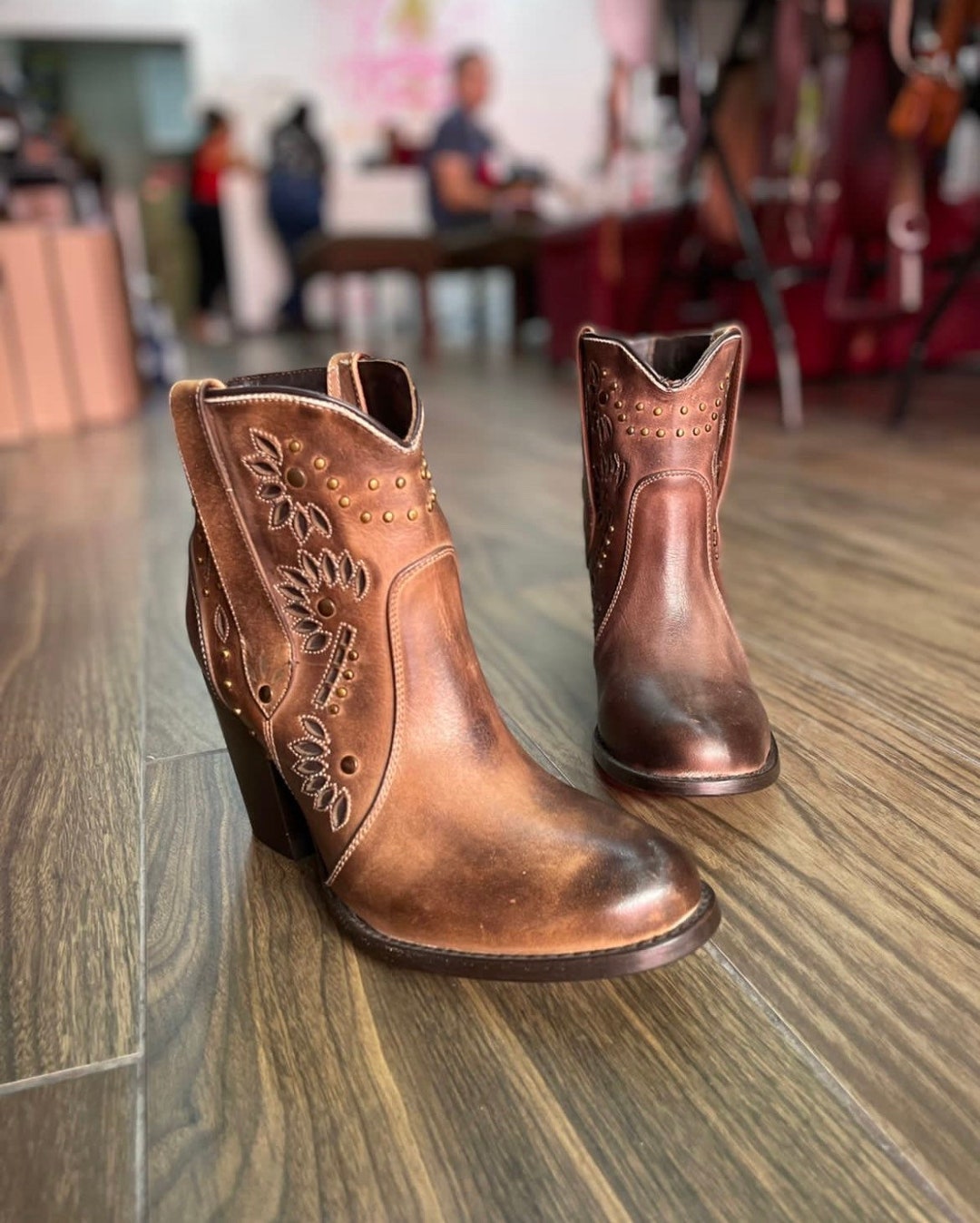 Embroidered Authentic Mexican Leather Boots, Cowboy Boots for Women ...
