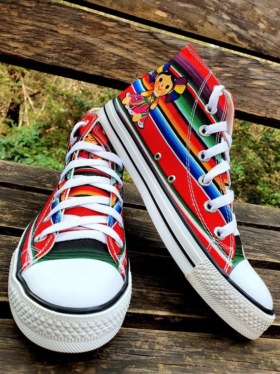 Tenis tipo converse estilo mexicano sagrado corazón. - Etsy España