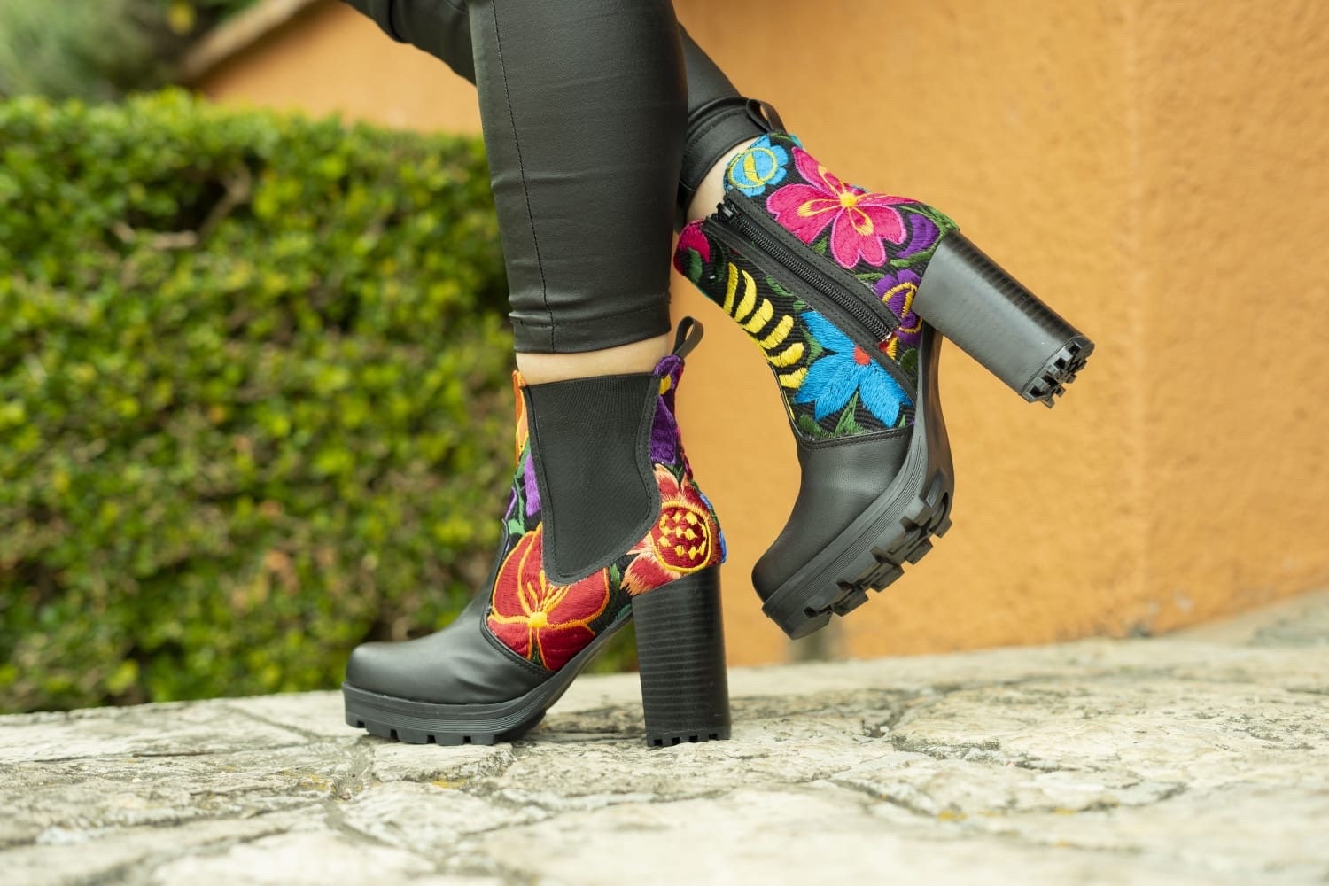Booties for Women With Mexican Loom. Boho Chic Style Boot With