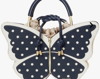 Kate Spade - Wing it Polka-Dot Wicker Butterfly Satchel Bag