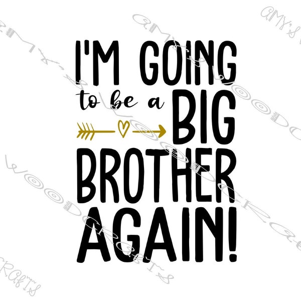 I'm Going To Be A Big Brother Again Digital File for Cricut or Silhouette Instant Download