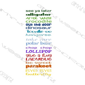 See You Later Alligator After While Crocodile Animal Rhyme Digital File Cricut Silhouette Download