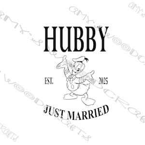 Just Married - Ehemann - Est 2025 Donald Digitale Datei für Cricut oder Silhouette Sofort Download