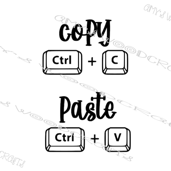 Copy Paste - Zwillinge - Control C, Control V Digitale Datei für Cricut oder Silhouette Instant Download