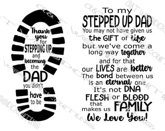 Stepped Up Dad From Multiple Children Father's Day Digital File for Cricut or Silhouette Instant Download