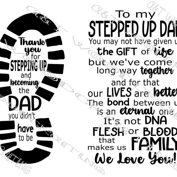 Stepped Up Dad From Multiple Children Father's Day Digital File for Cricut or Silhouette Instant Download