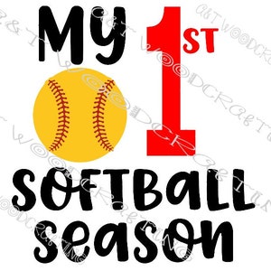 My First 1st Softball Season Digitale Datei für Cricut oder Silhouette Instant Download