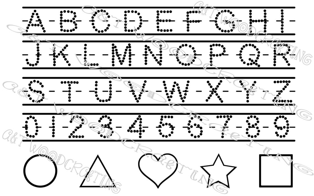 Alphabet Tracing Board Template With Upper Case Letters to Trace