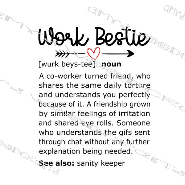 Work Bestie Digital File for Cricut or Silhouette Instant Download