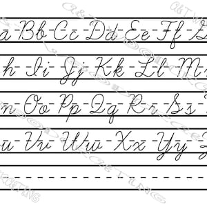 Plantilla de tablero de seguimiento del alfabeto con letras cursivas para rastrear números de letras archivo digital para Cricut o Silhouette Descarga instantánea