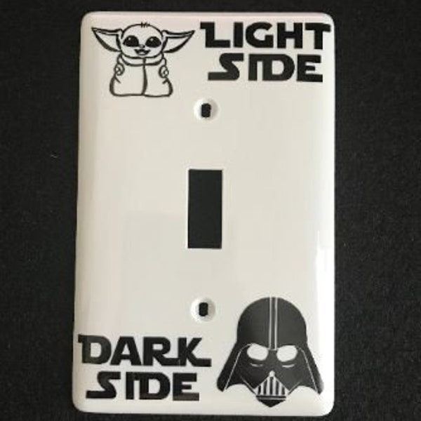 Star Wars Light Switch Cover Light Plate Room Decor Featuring Darth Vader and Baby Yoda