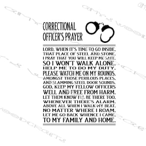 Correctional Officers Prayer Digital File for Cricut or Silhouette Instant Download