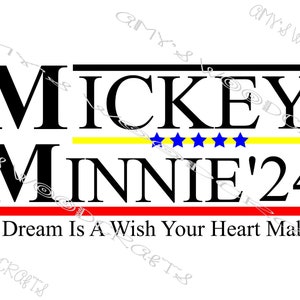 Mickey Minnie '24 Un rêve est un souhait que votre cœur fait un fichier numérique pour Cricut ou Silhouette Téléchargement instantané