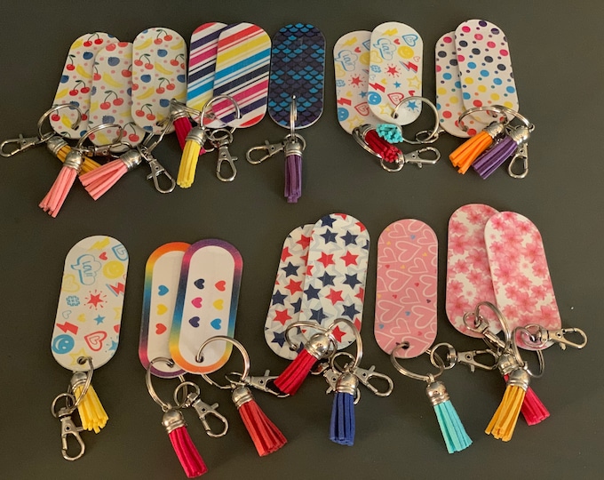 Mini Nail File Keychain with Tassel For Customer Giveaways and Promotions